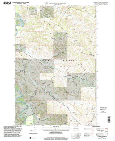 United States Geological Survey Ice Box Canyon, ND (1997, 24000-Scale) digital map