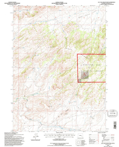 United States Geological Survey Ice Cave Mountain, WY (1992, 24000-Scale) digital map