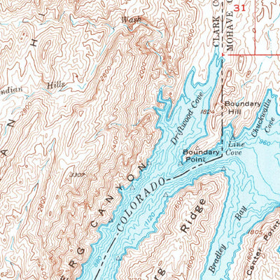 United States Geological Survey Iceberg Canyon, NV-AZ (1953, 62500-Scale) digital map