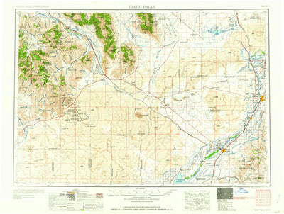 United States Geological Survey Idaho Falls, ID (1958, 250000-Scale) digital map