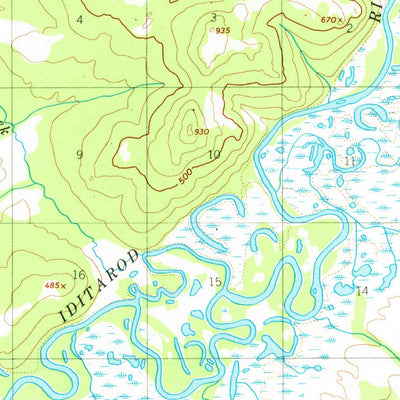 United States Geological Survey Iditarod C-5, AK (1954, 63360-Scale) digital map