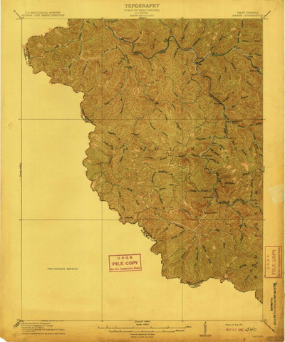 United States Geological Survey Ieager, WV-VA (1912, 62500-Scale) digital map