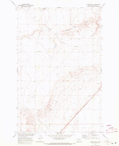 United States Geological Survey Ihmsen Well, MT (1969, 24000-Scale) digital map
