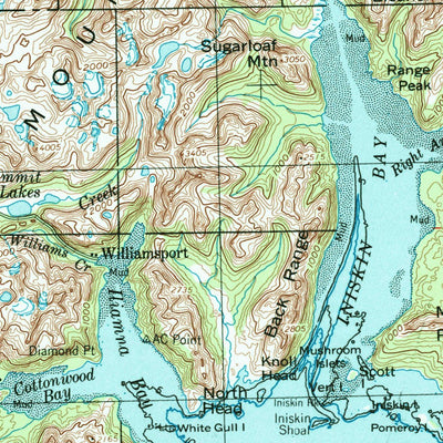 United States Geological Survey Iliamna, AK (1957, 250000-Scale) digital map