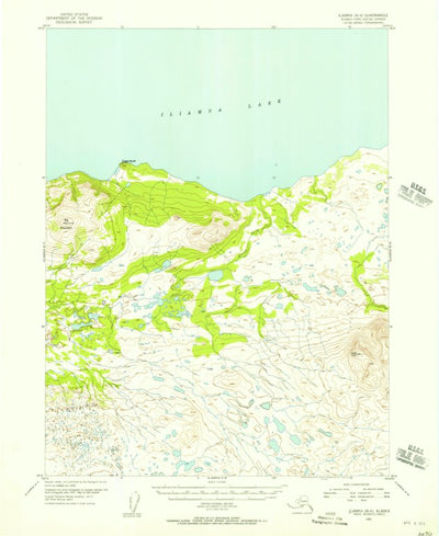 United States Geological Survey Iliamna B-6, AK (1951, 63360-Scale) digital map