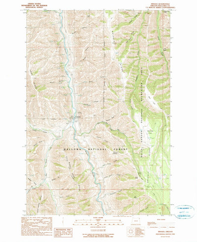 United States Geological Survey Imnaha, OR (1990, 24000-Scale) digital map