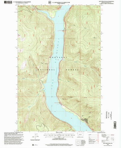 United States Geological Survey Inch Mountain, MT (1997, 24000-Scale) digital map