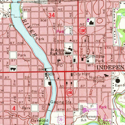 United States Geological Survey Independence, IA (1973, 24000-Scale) digital map