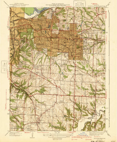 United States Geological Survey Independence, MO (1940, 31680-Scale) digital map