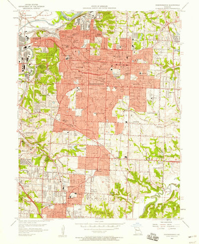 United States Geological Survey Independence, MO (1957, 24000-Scale) digital map