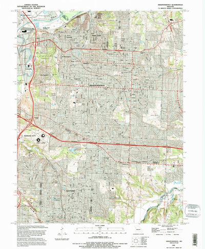 United States Geological Survey Independence, MO (1990, 24000-Scale) digital map