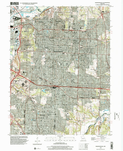 United States Geological Survey Independence, MO (1996, 24000-Scale) digital map