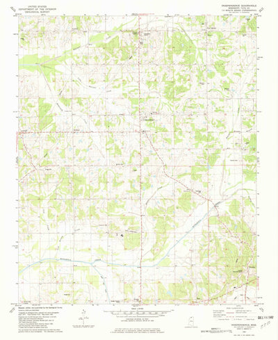 United States Geological Survey Independence, MS (1982, 24000-Scale) digital map