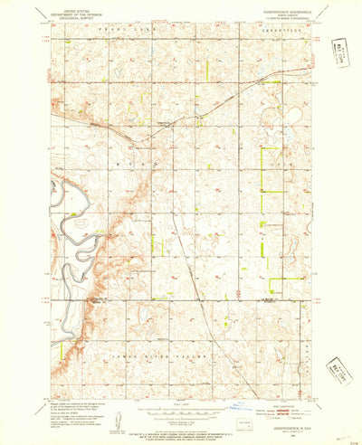 United States Geological Survey Independence, ND (1952, 24000-Scale) digital map