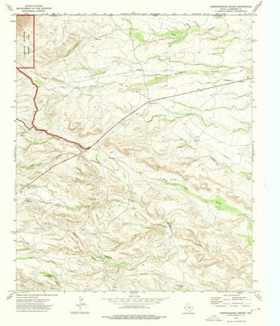 United States Geological Survey Independence Spring, TX (1973, 24000-Scale) digital map