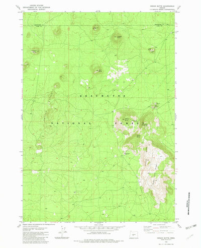 United States Geological Survey Indian Butte, OR (1982, 24000-Scale) digital map