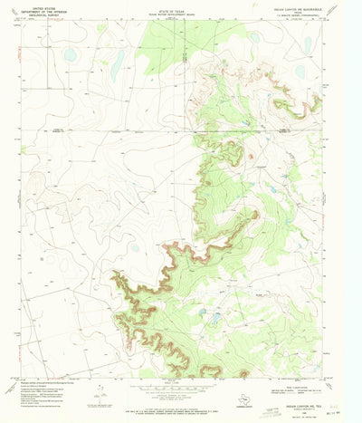 United States Geological Survey Indian Canyon NE, TX (1969, 24000-Scale) digital map