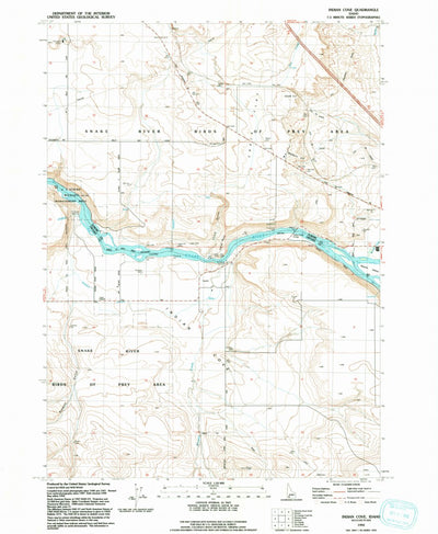United States Geological Survey Indian Cove, ID (1992, 24000-Scale) digital map