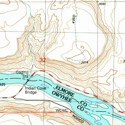 United States Geological Survey Indian Cove, ID (1992, 24000-Scale) digital map