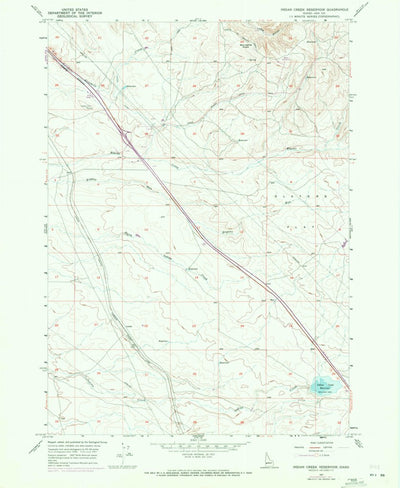 United States Geological Survey Indian Creek Reservoir, ID (1957, 24000-Scale) digital map