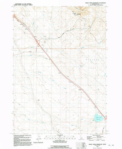 United States Geological Survey Indian Creek Reservoir, ID (1992, 24000-Scale) digital map