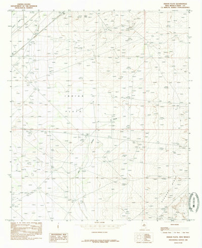 United States Geological Survey Indian Flats, NM (1985, 24000-Scale) digital map