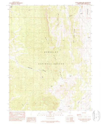 United States Geological Survey Indian Garden Mountain, NV (1990, 24000-Scale) digital map
