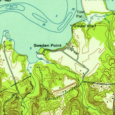 United States Geological Survey Indian Head, MD-VA (1951, 24000-Scale) digital map