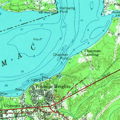 United States Geological Survey Indian Head, MD-VA (1956, 62500-Scale) digital map