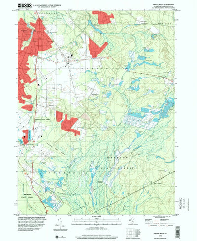 United States Geological Survey Indian Mills, NJ (1995, 24000-Scale) digital map