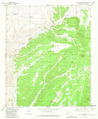 United States Geological Survey Indian Peaks West, NM (1981, 24000-Scale) digital map