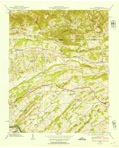 United States Geological Survey Indian Springs, TN-VA (1939, 24000-Scale) digital map