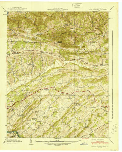 United States Geological Survey Indian Springs, TN-VA (1940, 24000-Scale) digital map