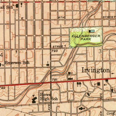 United States Geological Survey Indianapolis East, IN (1948, 24000-Scale) digital map