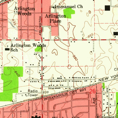 United States Geological Survey Indianapolis East, IN (1959, 24000-Scale) digital map