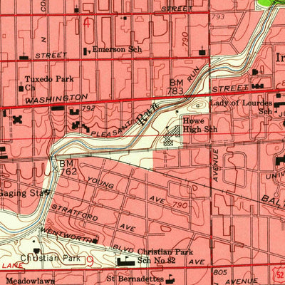 United States Geological Survey Indianapolis East, IN (1959, 24000-Scale) digital map