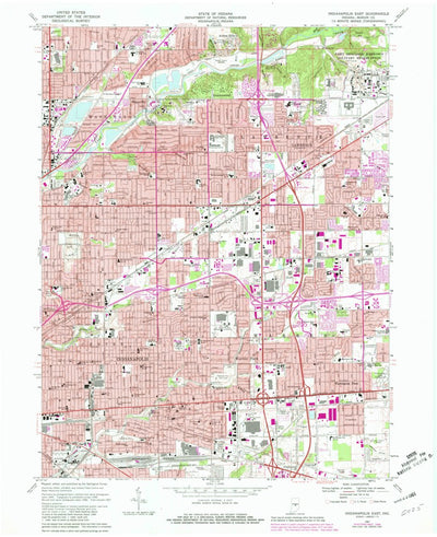 United States Geological Survey Indianapolis East, IN (1967, 24000-Scale) digital map