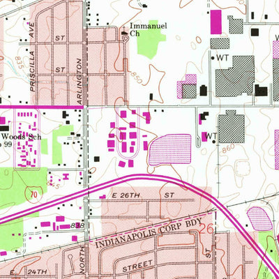 United States Geological Survey Indianapolis East, IN (1967, 24000-Scale) digital map