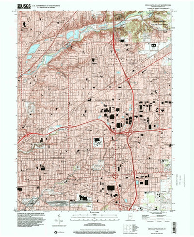 United States Geological Survey Indianapolis East, IN (1998, 24000-Scale) digital map