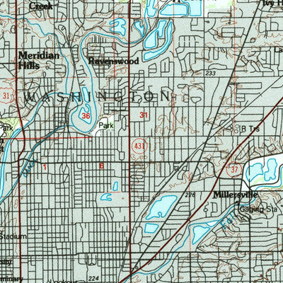 United States Geological Survey Indianapolis, IN (1986, 100000-Scale) digital map