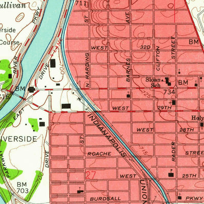 United States Geological Survey Indianapolis West, IN (1959, 24000-Scale) digital map