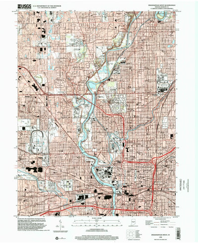 United States Geological Survey Indianapolis West, IN (1998, 24000-Scale) digital map
