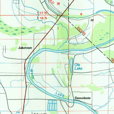 United States Geological Survey Indianola, MS (1984, 100000-Scale) digital map