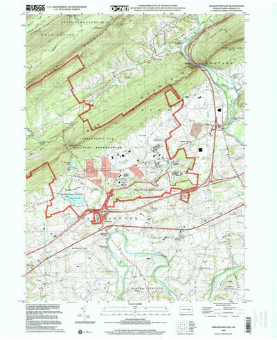 United States Geological Survey Indiantown Gap, PA (1999, 24000-Scale) digital map