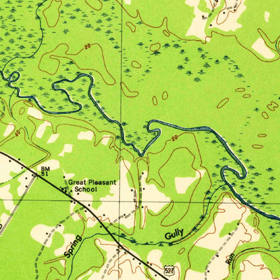 United States Geological Survey Indiantown, SC (1946, 62500-Scale) digital map
