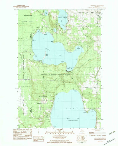 United States Geological Survey Indianville, MI (1982, 25000-Scale) digital map