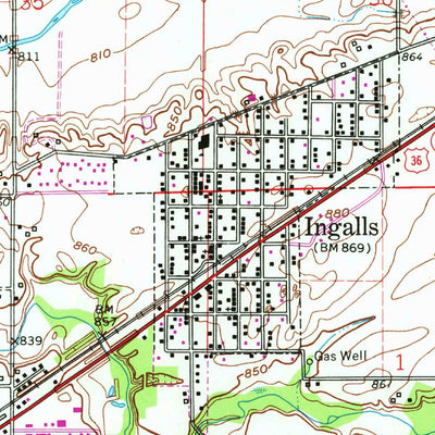 United States Geological Survey Ingalls, IN (1962, 24000-Scale) digital map