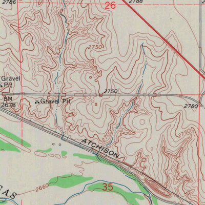 United States Geological Survey Ingalls, KS (1968, 24000-Scale) digital map