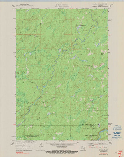 United States Geological Survey Ingram NW, WI (1971, 24000-Scale) digital map