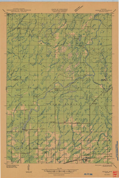 United States Geological Survey Ingram, WI (1947, 48000-Scale) digital map